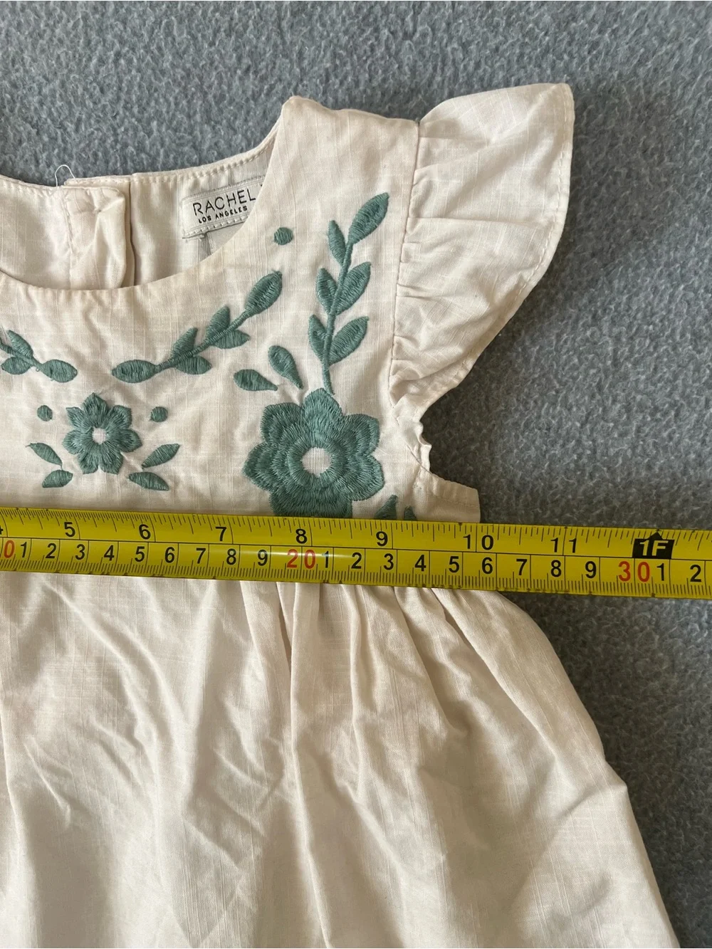 Rachel Zoe Girls 3T Ivory Embroidered Flutter Sleeve Boho Dress Floral